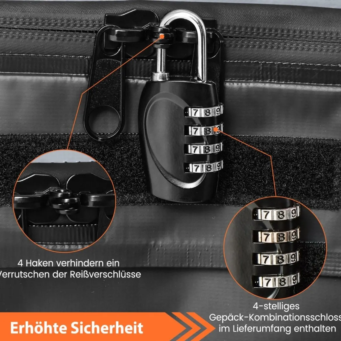 420 L Dachbox für Auto mit Zahlenschloss & 6 Türhaken & Anti-Rutsch-Matte Wasserdichter Dachkoffer