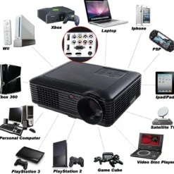 LED Beamer Projektor 3D Heimkino Multimedia HDMI VGA TV USB Video 2600 Lumen