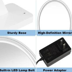 LED Kosmetikspiegel Tischspiegel mit 4 Beleuchtungsmodi Makeup Spiegel