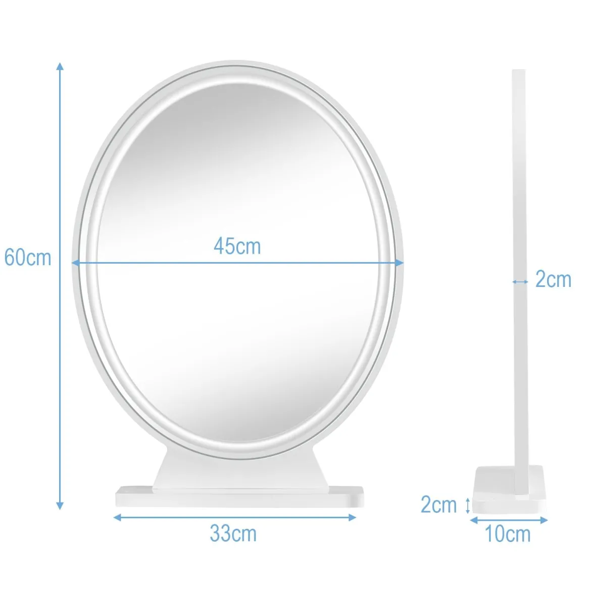 LED Kosmetikspiegel Tischspiegel mit 4 Beleuchtungsmodi Makeup Spiegel