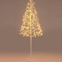 LED Lichterbaum mit Warmweißen LED-Leuchten Künstlicher Weihnachtsbaum Birkenbaum 120 cm