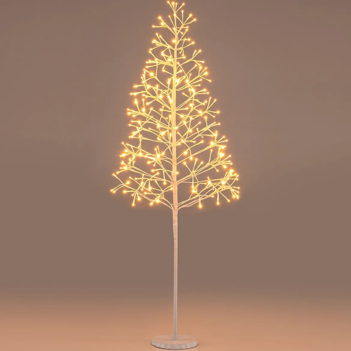 LED Lichterbaum mit Warmweißen LED-Leuchten Künstlicher Weihnachtsbaum Birkenbaum 120 cm