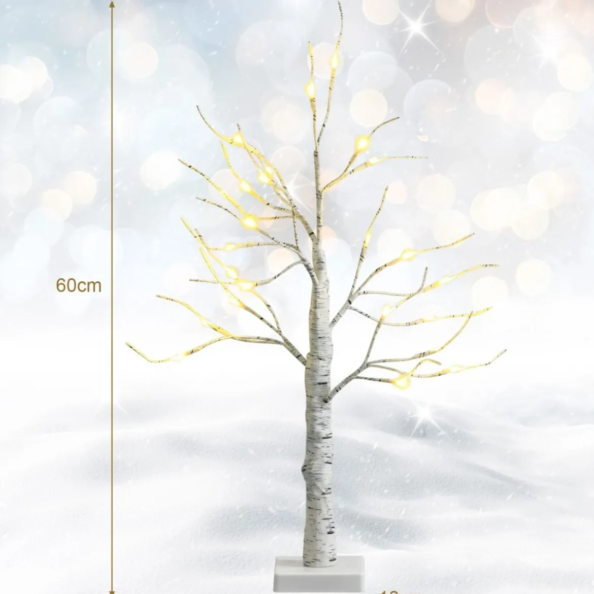 LED Lichterbaum mit Warmweißen LED-Leuchten Birkenbaum Künstlicher Weihnachtsbaum