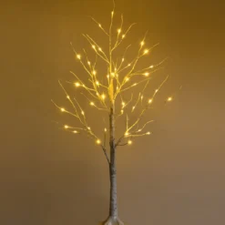 LED Lichterbaum mit Warmweißen LED-Leuchten Birkenbaum Künstlicher Weihnachtsbaum