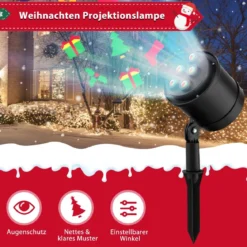 LED-Projektionslampe mit 5 Premium-LED-Leuchten für Weihnachten 11 x 12 x 45,5 cm Schwarz