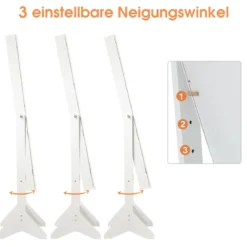 LED Schmuckschrank Schmuckregal abschließbar Schmuck Spiegelschrank neigungsverstellbar 39 x 37 x 153 cm Weiß
