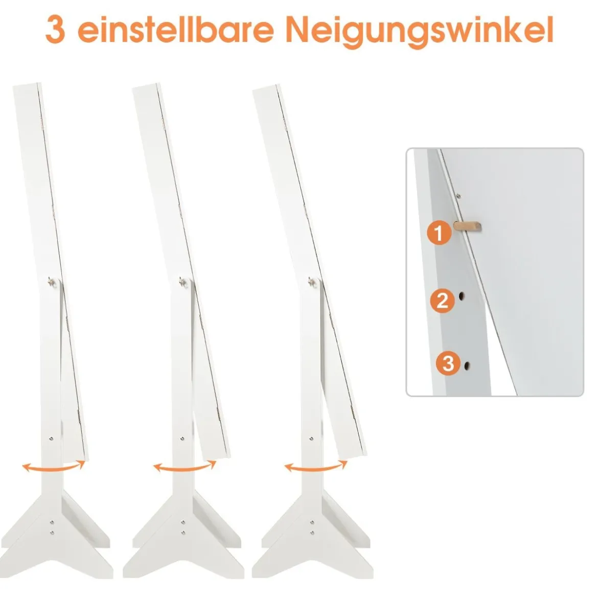 LED Schmuckschrank Schmuckregal abschließbar Schmuck Spiegelschrank neigungsverstellbar 39 x 37 x 153 cm Weiß
