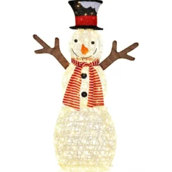 LED Schneemann mit 80 LED-Lichtern Weihnachtsdeko Weihnachtsfigur 66 x 14 x 110 cm