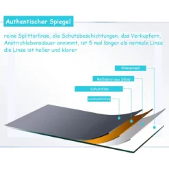 LED-Spiegel Badezimmer Spiegel mit Beleuchtung Wandspiegel Quadratisch 70 x 50 x 3 cm