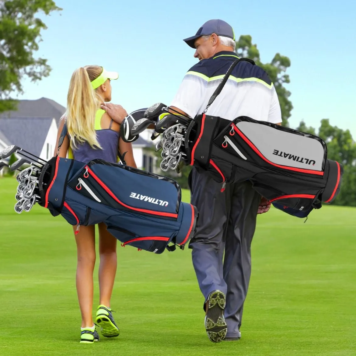 Leichte Golfschlägertasche mit 14-fach-Unterteilung in Voller Länge Marine