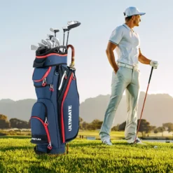 Leichte Golfschlägertasche mit 14-fach-Unterteilung in Voller Länge Marine
