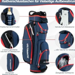 Leichte Golfschlägertasche mit 14-fach-Unterteilung in Voller Länge Marine