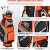 Leichte & Tragbare Golftasche mit 14 Trennwänden in Voller Länge Schwarz + Rot