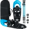 Leichtgewicht Schneeschuhe & Trekkingstöcke Set für Herren Damen &JugendlicheSchneeschuhset Blau