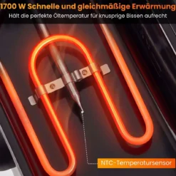 3 L Elektrische Fritteuse aus Edelstahl 2000 W Fritteuse Ölfritteuse mit Timer & Verstellbarem Thermostat