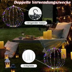 Leuchtkugel Weihnachten 2 Stück LED Kugeln Zum Hinhängen & Hinstellen Weihnachtsbeleuchtung