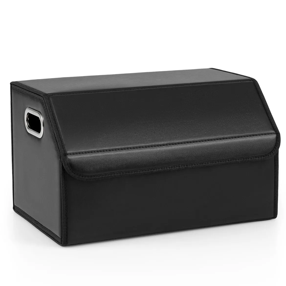 35L Faltbarer Auto-Kofferraum-Organizer aus Leder mit Deckel & Flexibler Trennwand Glatt