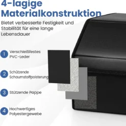 51L Faltbarer Auto-Kofferraum-Organizer aus Leder mit Deckel & Flexibler Trennwand Glatt