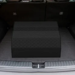 51L Faltbarer Auto-Kofferraum-Organizer aus Leder mit Deckel & Flexibler Trennwand Gesteppt