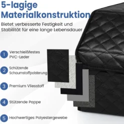 51L Faltbarer Auto-Kofferraum-Organizer aus Leder mit Deckel & Flexibler Trennwand Gesteppt