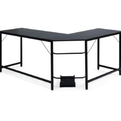 L-Form Computertisch PC Eckschreibtisch Winkelschreibtisch Schwarz/Natur/Kaffee 168 x 125 x 74 cm