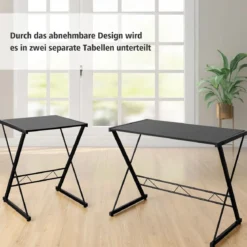 L-Form Computertisch Schreibtisch Bürotisch Ecktisch Winkelschreibtisch Schwarz