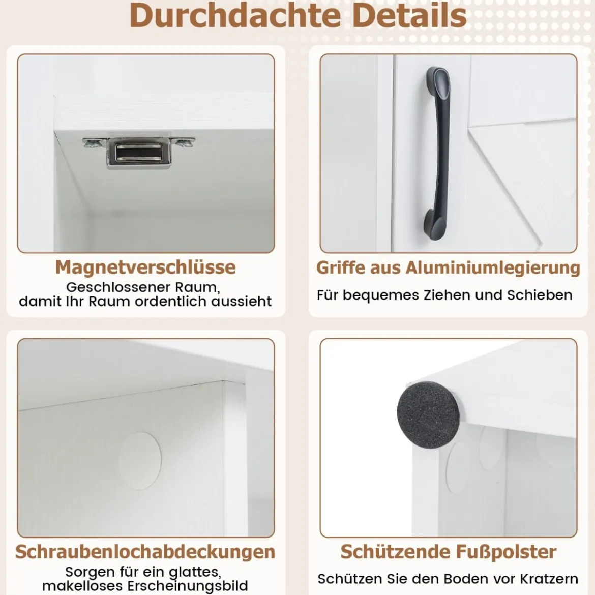 L Form Schreibtisch mit 2 Schränke & Ladestation & 4 Offene Regale Eckschreibtisch Bürotisch Weiß