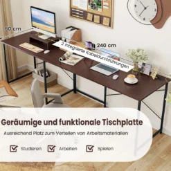 L-förmiger Computertisch Umwandelbarer Eckschreibtisch mit Abnehmbarem Monitorständer