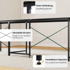 L-förmiger Computertisch Umwandelbarer Eckschreibtisch mit Abnehmbarem Monitorständer