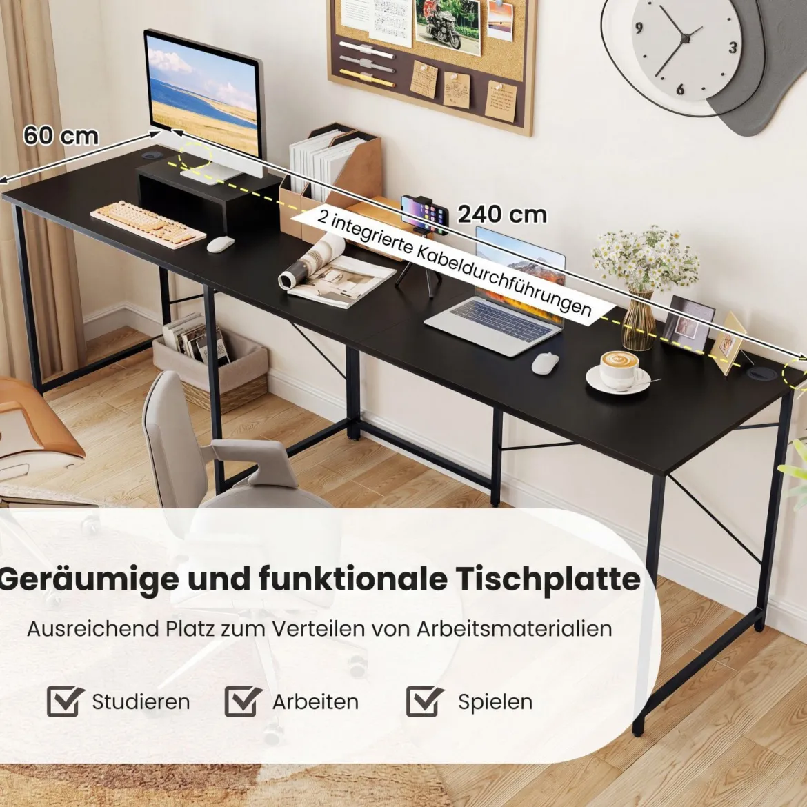L-förmiger Computertisch Umwandelbarer Eckschreibtisch mit Abnehmbarem Monitorständer