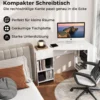 L-förmiger Schreibtisch Eckschreibtisch mit Schublade & Regalen moderner Computertisch Weiß