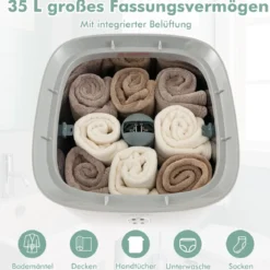 35L Großer Handtuchwärmer mit Timer Elektrischer Handtuchtrockner Deckenwärmer Weiß