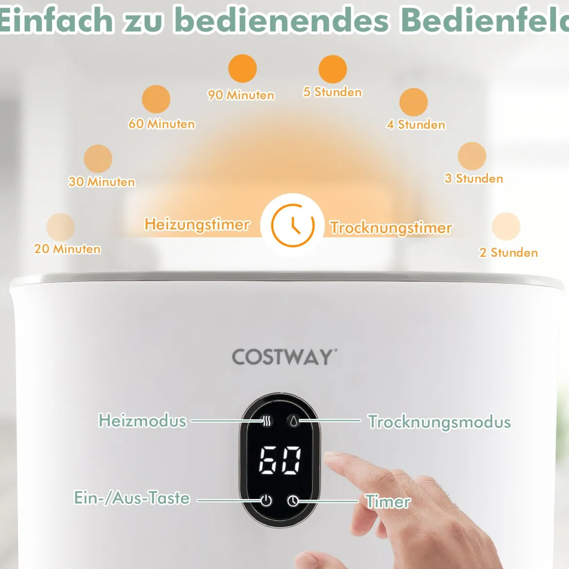 35L Großer Handtuchwärmer mit Timer Elektrischer Handtuchtrockner Deckenwärmer Weiß