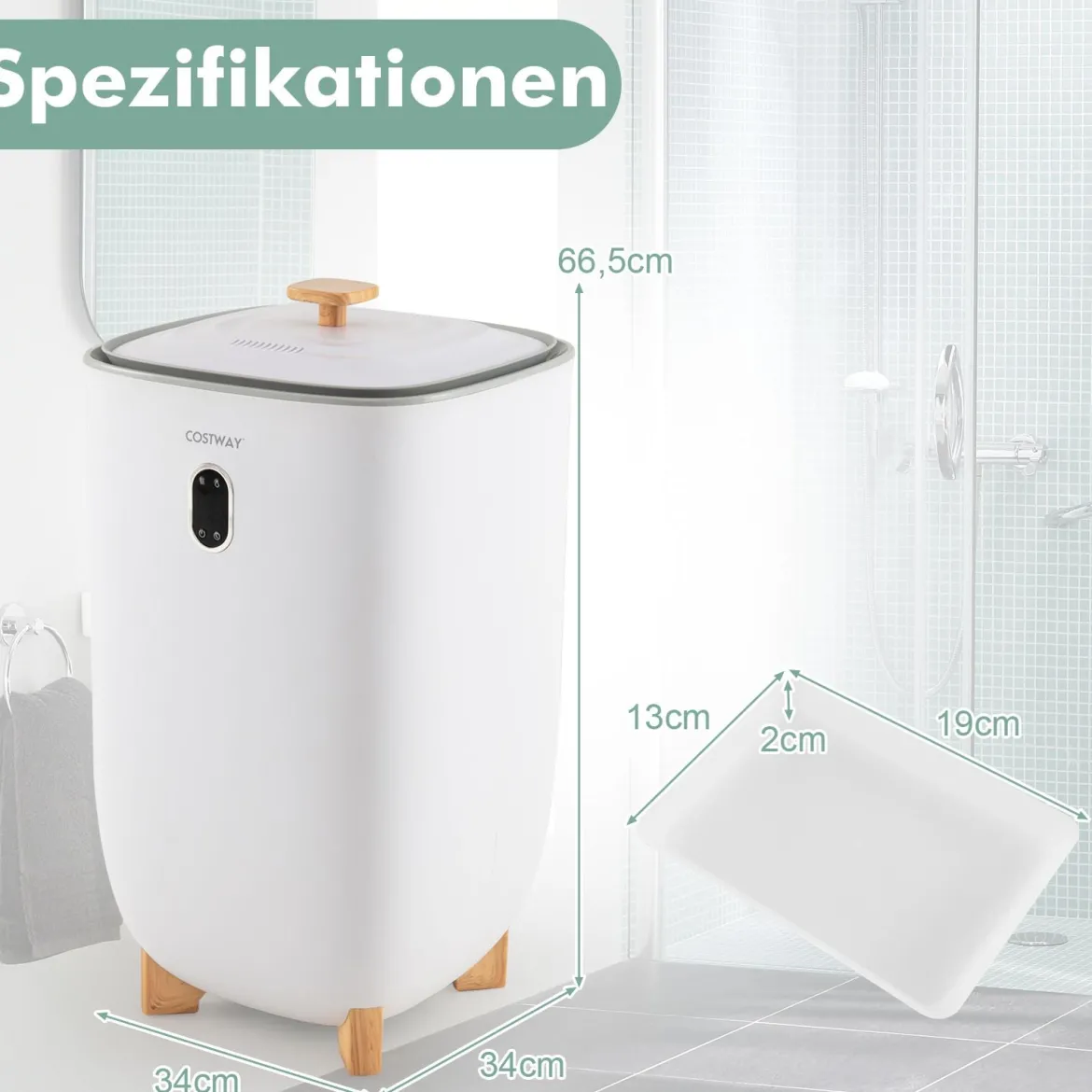 35L Großer Handtuchwärmer mit Timer Elektrischer Handtuchtrockner Deckenwärmer Weiß