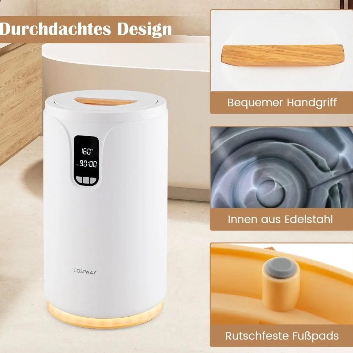 20L Handtuchwärmer Eimer mit LED Licht Handtuch Wärmegerät Heizeimer für Handtücher