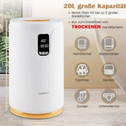 20L Handtuchwärmer Eimer mit LED Licht Handtuch Wärmegerät Heizeimer für Handtücher