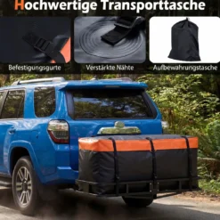 250 L Heckbox für Anhängerkupplung mit Riemen & Aufbewahrungstasche Wasserdichte Gepäcktasche