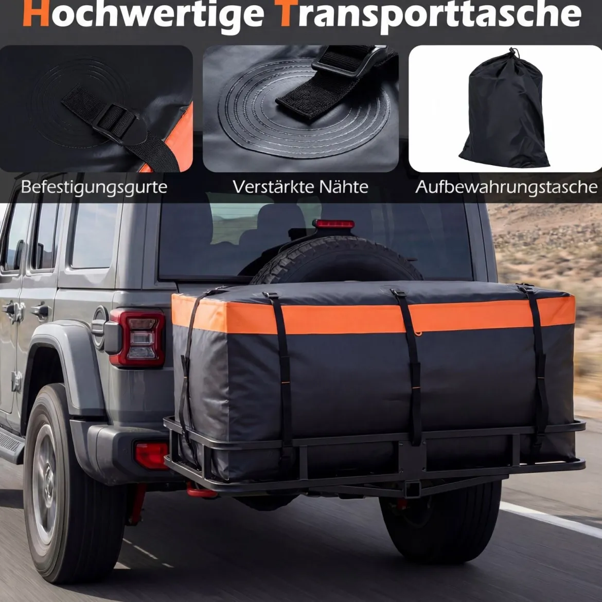 550 L Heckbox für Anhängerkupplung mit Riemen & Aufbewahrungstasche Wasserdichte Gepäcktasche