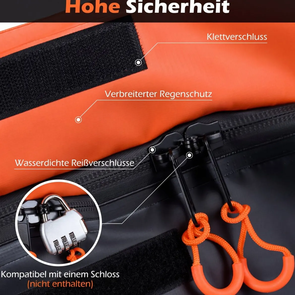455 L Heckbox für Anhängerkupplung mit Riemen & Aufbewahrungstasche Wasserdichte Gepäcktasche