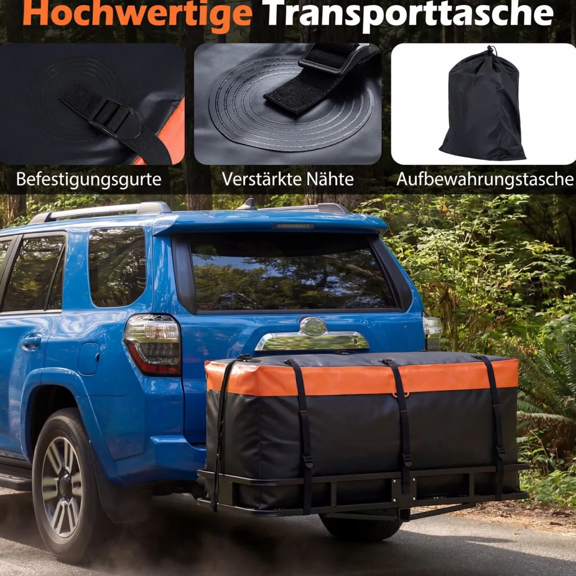 455 L Heckbox für Anhängerkupplung mit Riemen & Aufbewahrungstasche Wasserdichte Gepäcktasche