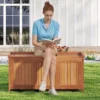 220L Holz Gartenbox mit Deckel Holztruhe bis 150 kg Belastbar Auflagenbox Aufbewahrungsbox