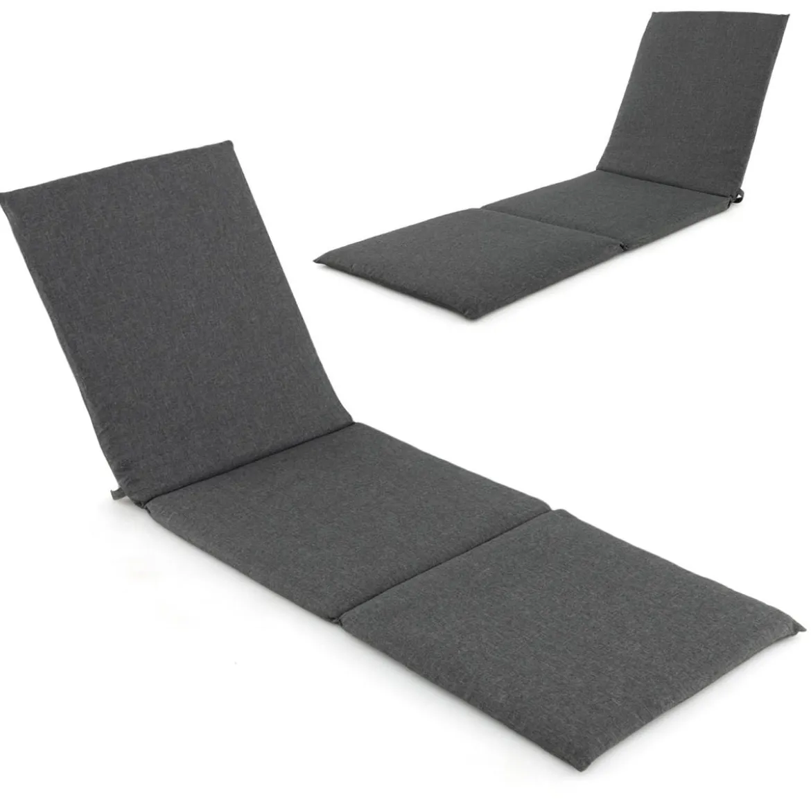 Liegenauflage Auflage für Sonnenliege Polsterauflage für Gartenliege 182 x 59 x 4,5 cm Dunkelgrau