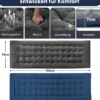 Liegenauflagen 190 x 70 x 7 cm dickes Liegestuhl-Kissen mit 4 Befestigungsbändern Bett-Befestigungstasche Grau
