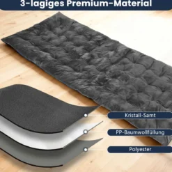 Liegenauflagen 190 x 70 x 7 cm dickes Liegestuhl-Kissen mit 4 Befestigungsbändern Bett-Befestigungstasche Grau