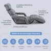 Liegestuhl Klappbares Schlafsofa mit 6 Verstellbaren Positionen 72 x 61 x 46,5 cm Grau