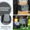 47L Isolierbox Kühlbox tragbar Wärmebehälter mit Flaschenöffner und Abflusssystem 69 x 37 x 42 cm Grau