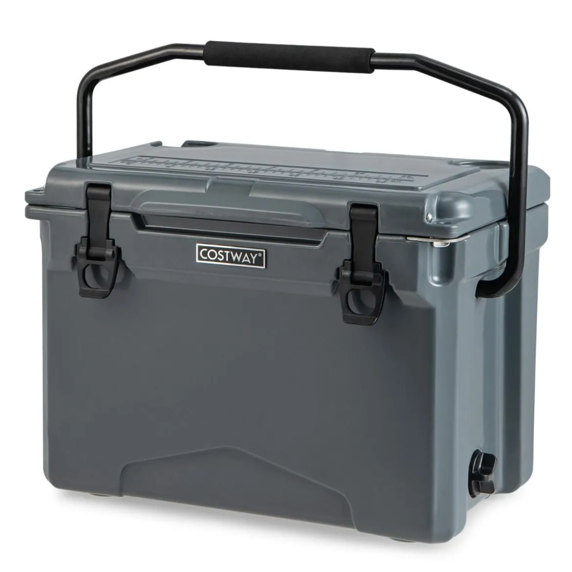 23L Isolierbox mit Flaschenöffner & Griff Tragbare Kühlbox Wärmebehälter für Camping Grau