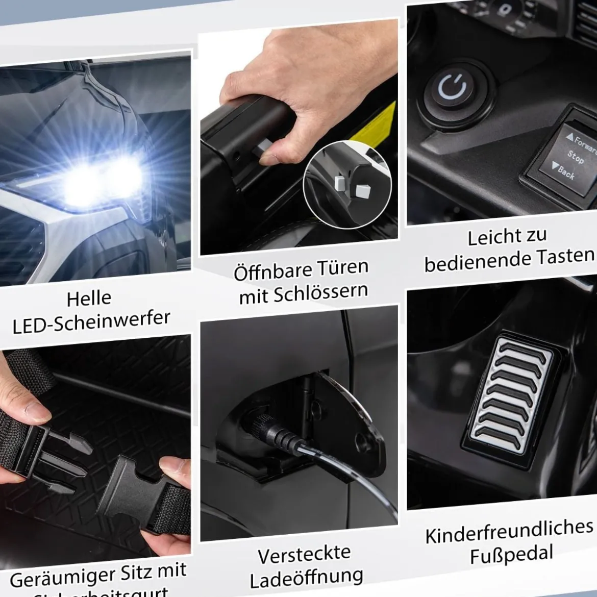 Lizenziertes Audi SQ8 Kinderauto 12-V-Elektrofahrzeug mit Fernbedienung Schwarz/Rosa