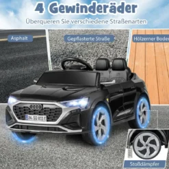 Lizenziertes Audi SQ8 Kinderauto 12-V-Elektrofahrzeug mit Fernbedienung Schwarz/Rosa