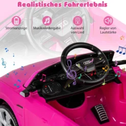 Lizenziertes Audi SQ8 Kinderauto 12-V-Elektrofahrzeug mit Fernbedienung Schwarz/Rosa